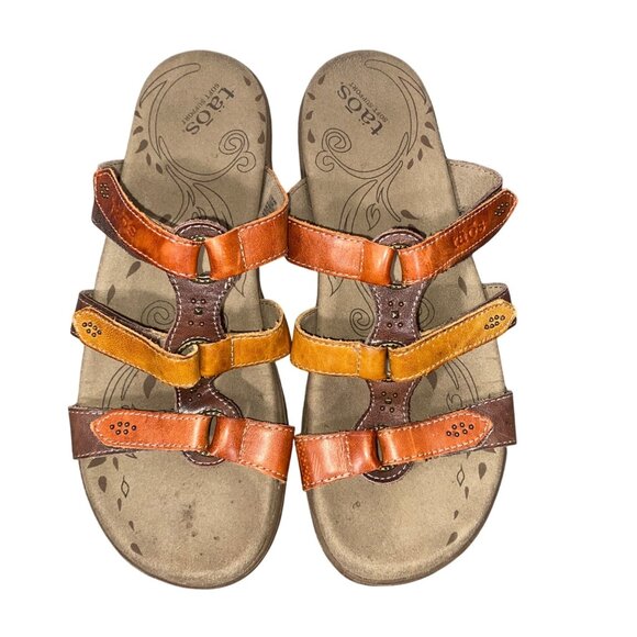 Taos Womens Multicolor Leather Sandals US 8 Adjustable Strap Comfort Footbed - Picture 1 of 12